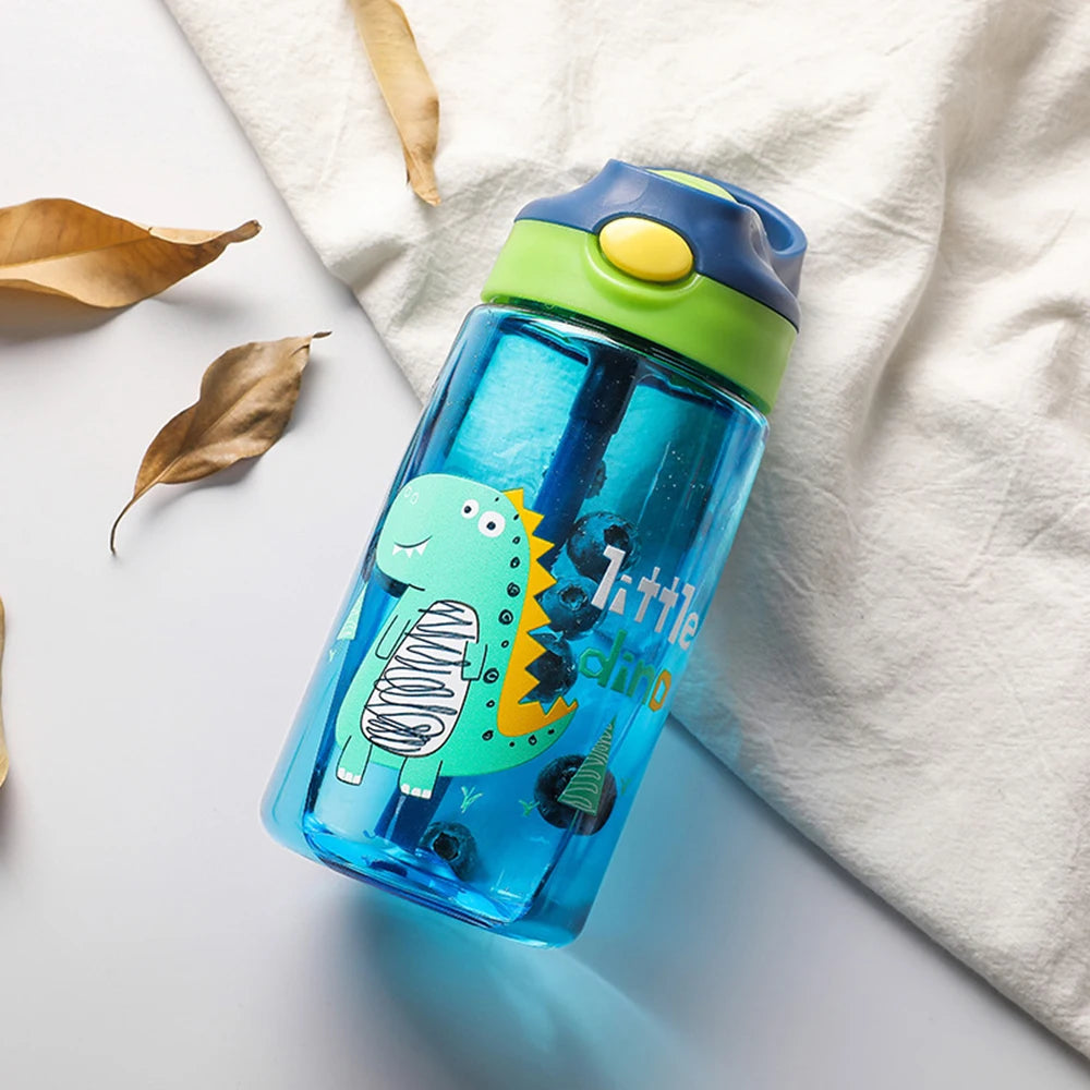 Blue Dinosaur tumbler bottle - Dino Canteen: 480ml-16oz Cup with Lid and Straw - GadWitch Toys