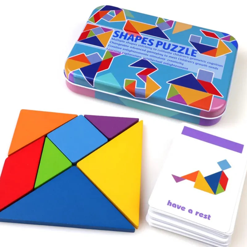 Box, Tangram, Flashcards - Brain Puzzles with Tangram Shapes | Colorful Fun | GadWitch Toys