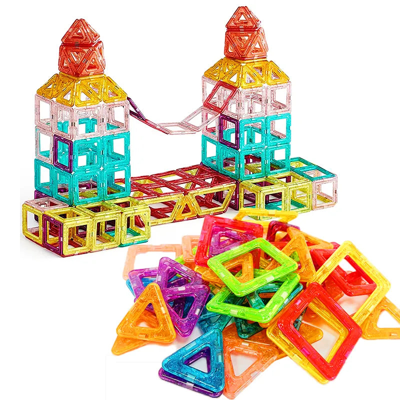 Bridge - Blocks Box - 3 to 6 age - Mag Shapes Colorful Blocks | DIY Magnetic Block House - GadWitch Toys