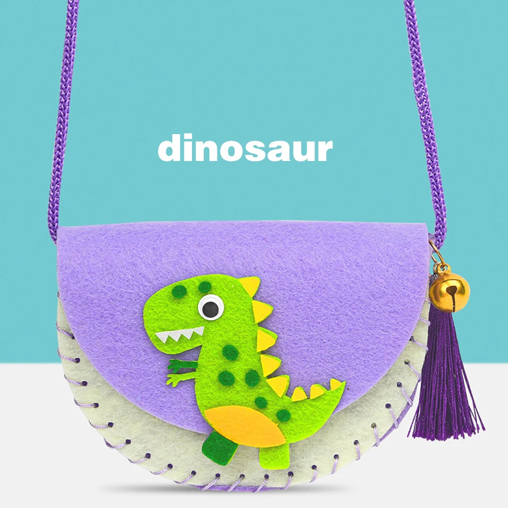 Dinosaur Felt Handbag - Kids Felt Tote Bag | Arts & Craft Fun Kits for Toddlers | GadWitch Toys