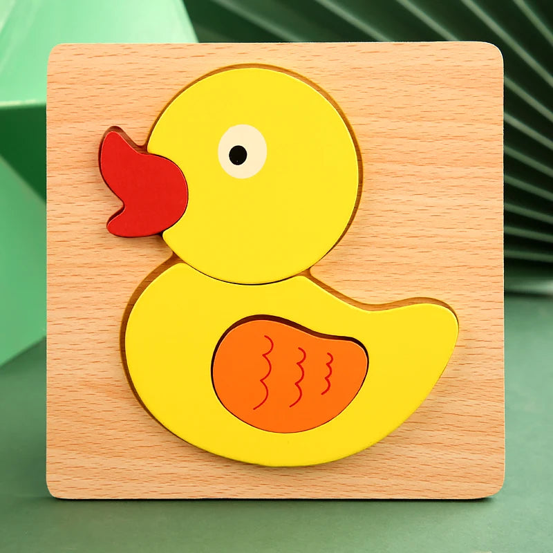 Duck Wood Puzzle for toddlers - Montessori Animal Puzzle woodcraft toys  - GadWitch Toys