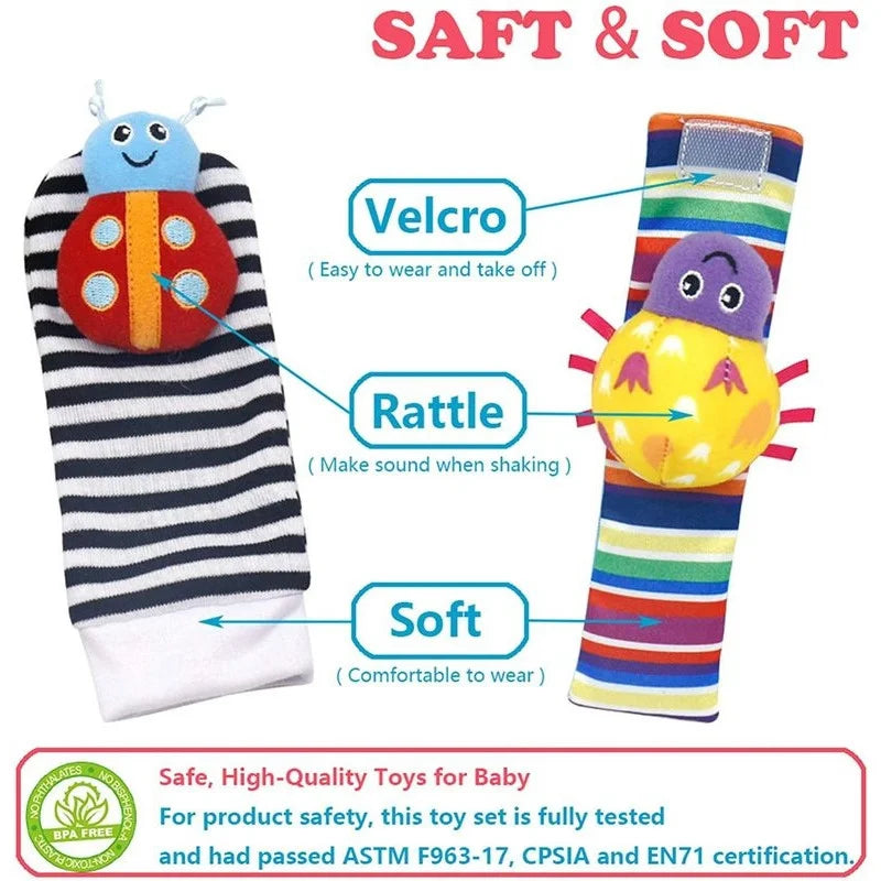 Soft Baby Foot & Wrist Rattles - GadWitch Toys