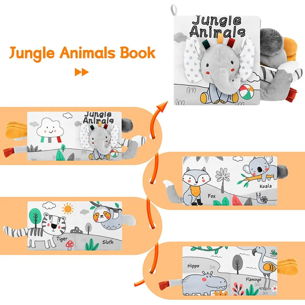 Jungle Animals Book details - texture books for infant- GadWitch Toys