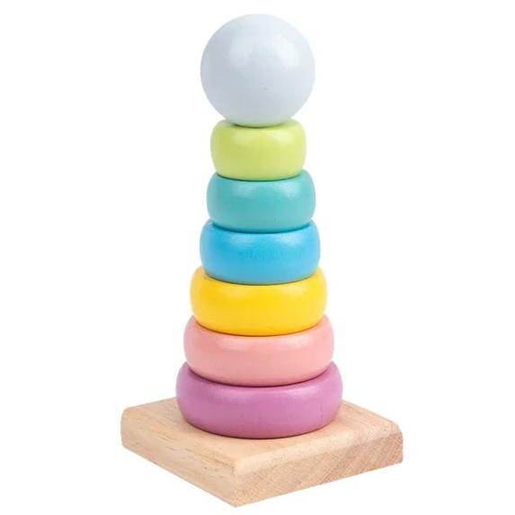 Macaron Tower - WonderWood: Montessori inspired colorful block Playset | GadWitch Toys