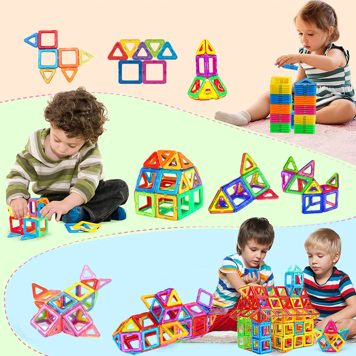 Magnetic Cubes - Mag Shapes Colorful Blocks | DIY Magnetic Block House - GadWitch Toys