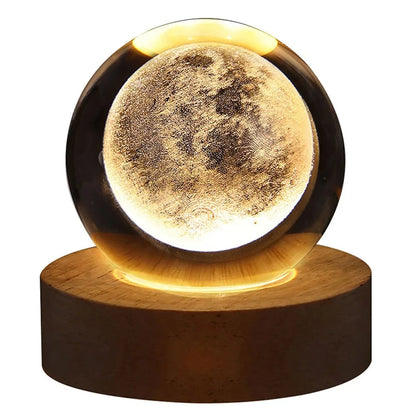 New Moon - Galaxy, Saturn & Moon Night Light | Starry Crystal Lamp - GadWitch Toys