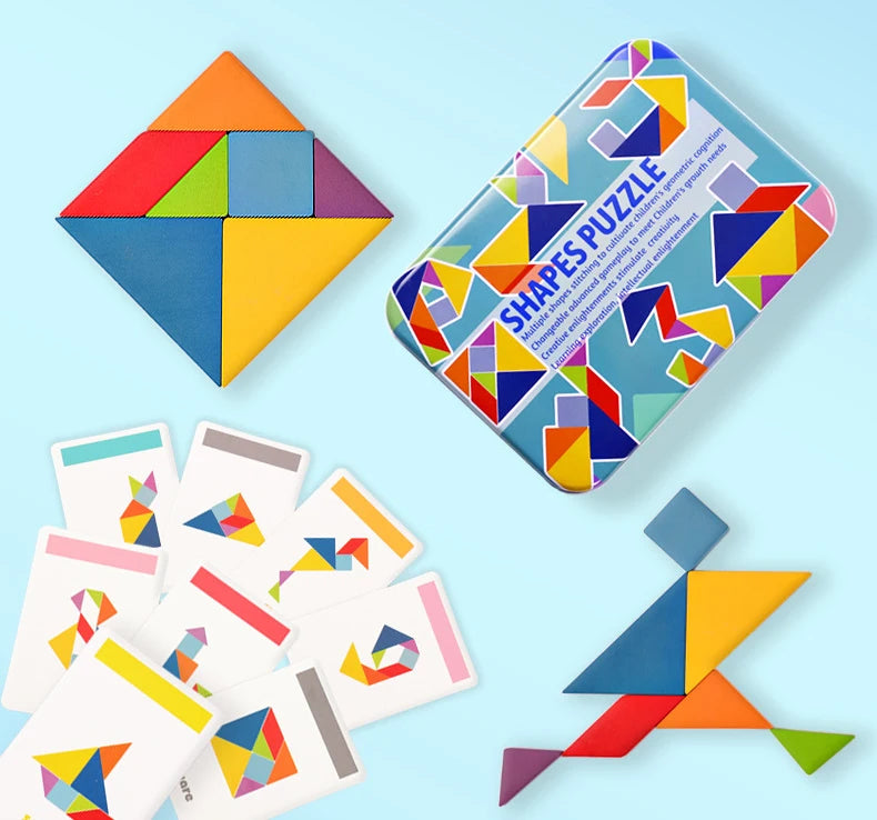 Pattern Shapes Box - Brain Puzzles with Tangram Shapes | Colorful Fun | GadWitch Toys