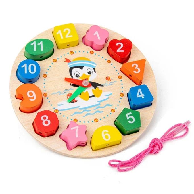 Penguin Clock - WonderWood: Montessori inspired colorful block Playset | GadWitch Toys