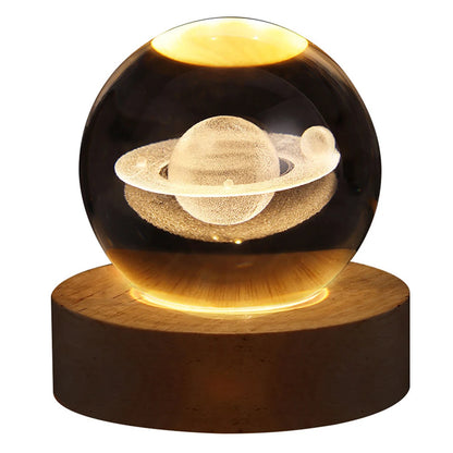 Saturn Night Light - Galaxy, Saturn & Moon Night Light | Starry Crystal Lamp | GadWitch Toys