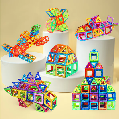 USe Creativity - Magentic Tiles  Mag Shapes Colorful Blocks | DIY Magnetic Block House - GadWitch Toys