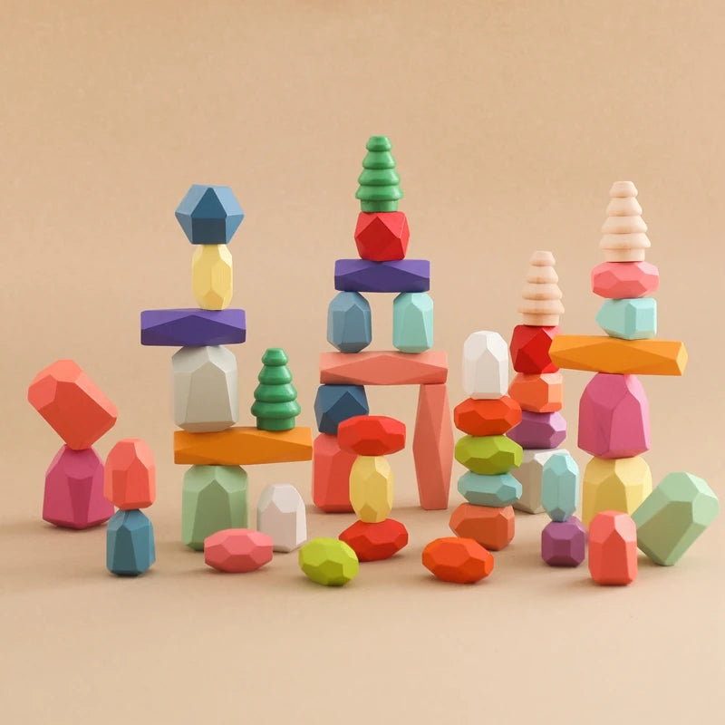 Wooden Montessori Stacking Rocks | GadWitch Toys