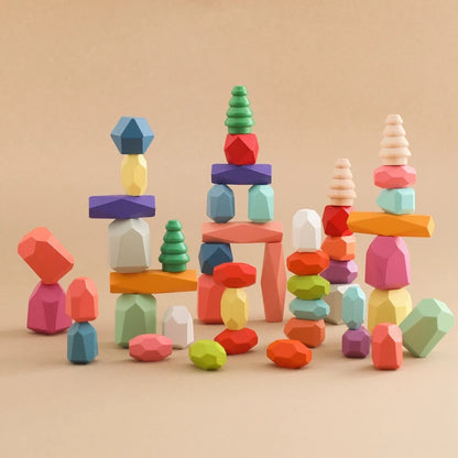 Wooden Montessori Stacking Rocks | GadWitch Toys