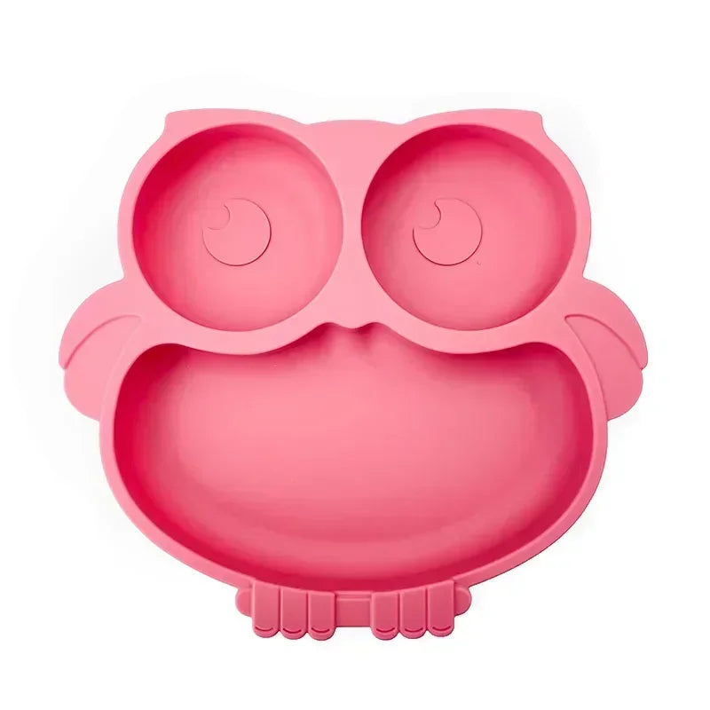 Cute Owl Plate - Silicone with Suction Dish for Babies - GadWitch Toys