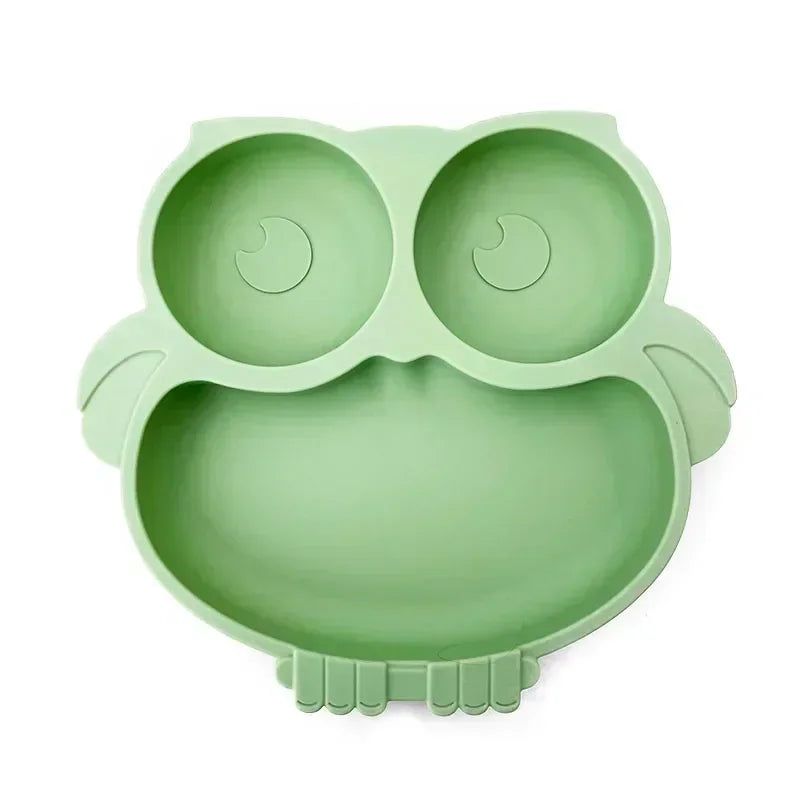 Cute Owl Plate - Silicone with Suction Dish for Babies - GadWitch Toys