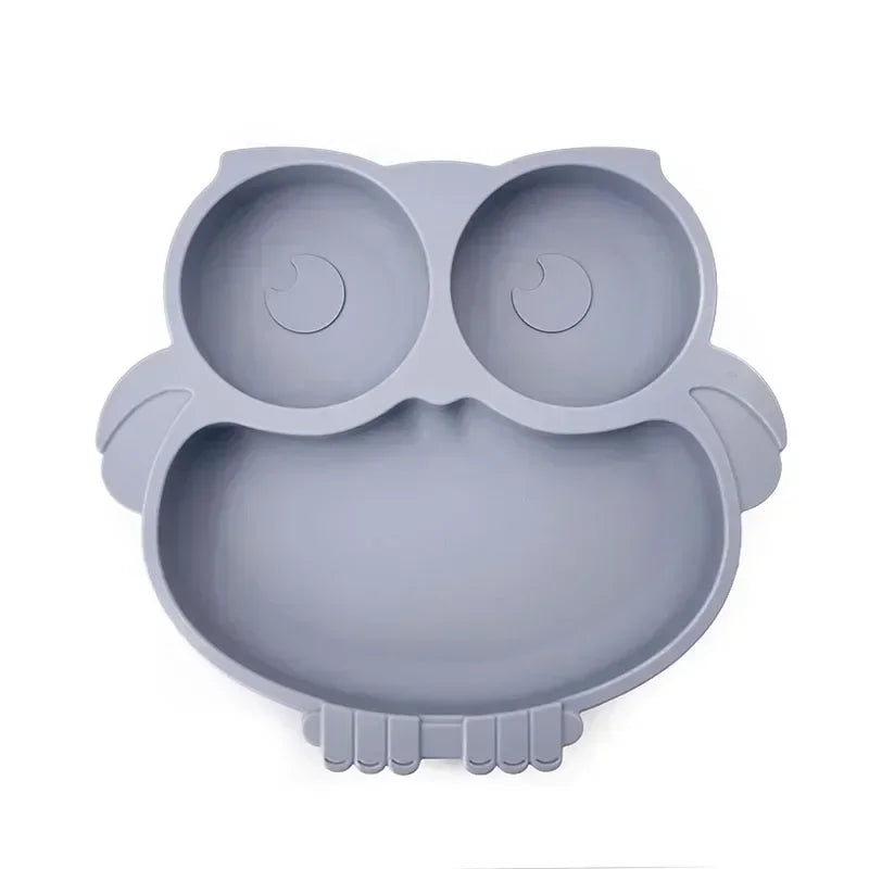 Cute Owl Plate - Silicone with Suction Dish for Babies - GadWitch Toys