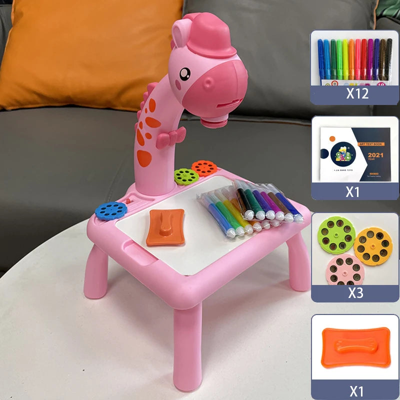 Pink Giraffe drawing projector toy